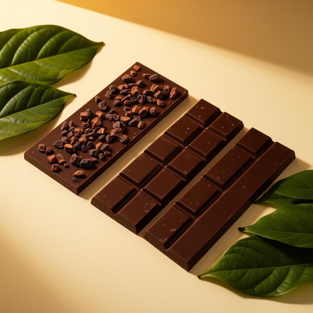 Barras de chocolate artesanal Cacao del Brasil com nibs de cacau